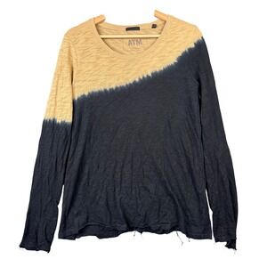 ATM Anthony Thomas Melillo Slub Jersey Dip Dye Long Sleeve Tee AW1047-FK40 M